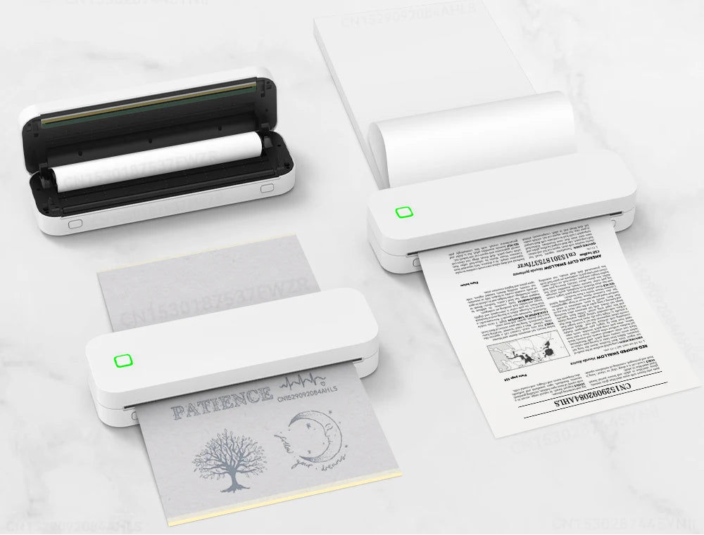 portable a 4 printer with bluetooth inkless