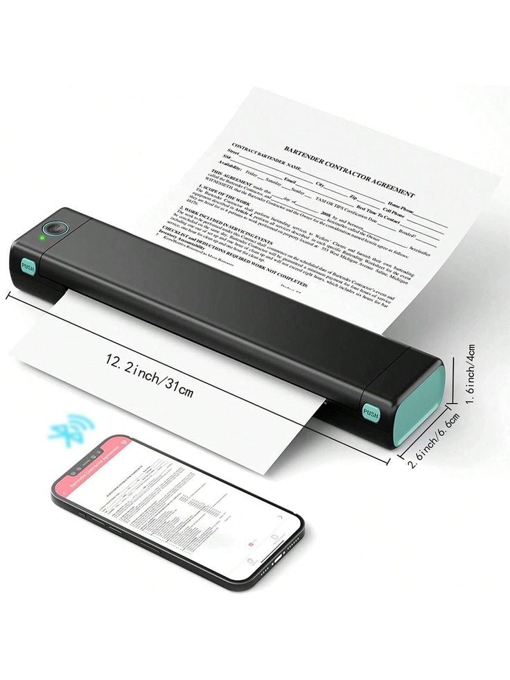 portable a 4 printer with bluetooth inkless