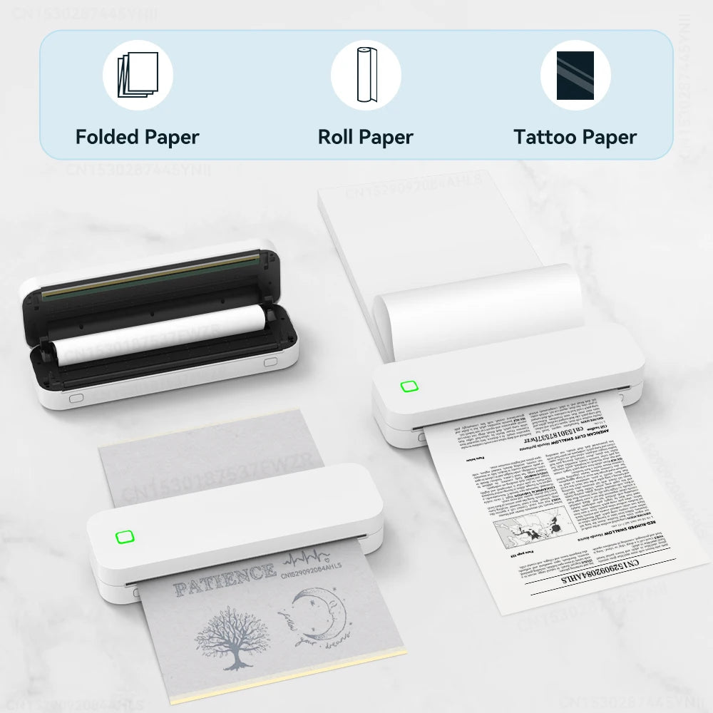 portable a 4 printer with bluetooth inkless